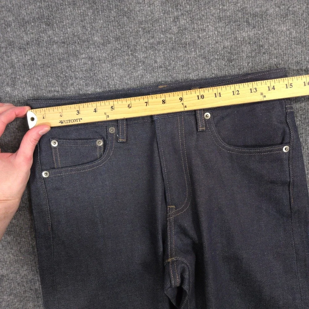 Uniqlo Jeans Mens 29X34 Blue Stretch Selvedge Slim Straight Kaihara Japan Denim